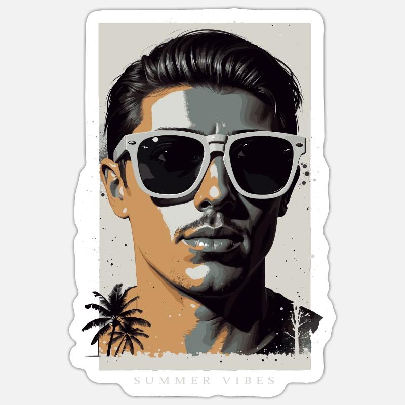 Hipsters cool Sticker taille S (10 x 10 cm)