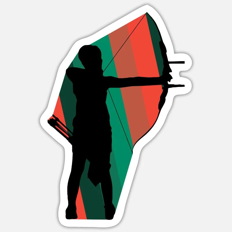Bow Longbow - Sticker size S (10 x 10 cm) - white matte