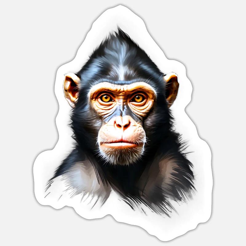 Affe Monkey V24 01 Sticker Größe S (10 x 10 cm)