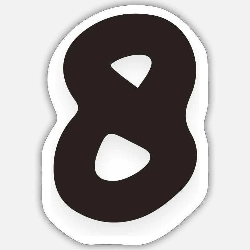 8 - Sticker Größe S (10 x 10 cm) - Mattweiß