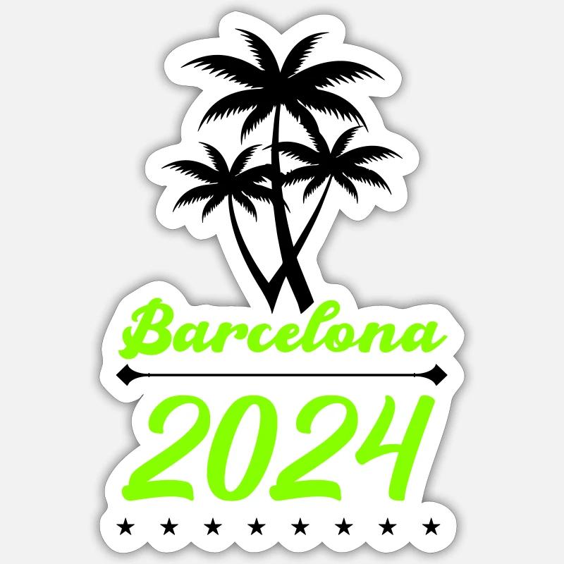 Barcelone 2024 - Sticker taille S (10 x 10 cm) - blanc mat