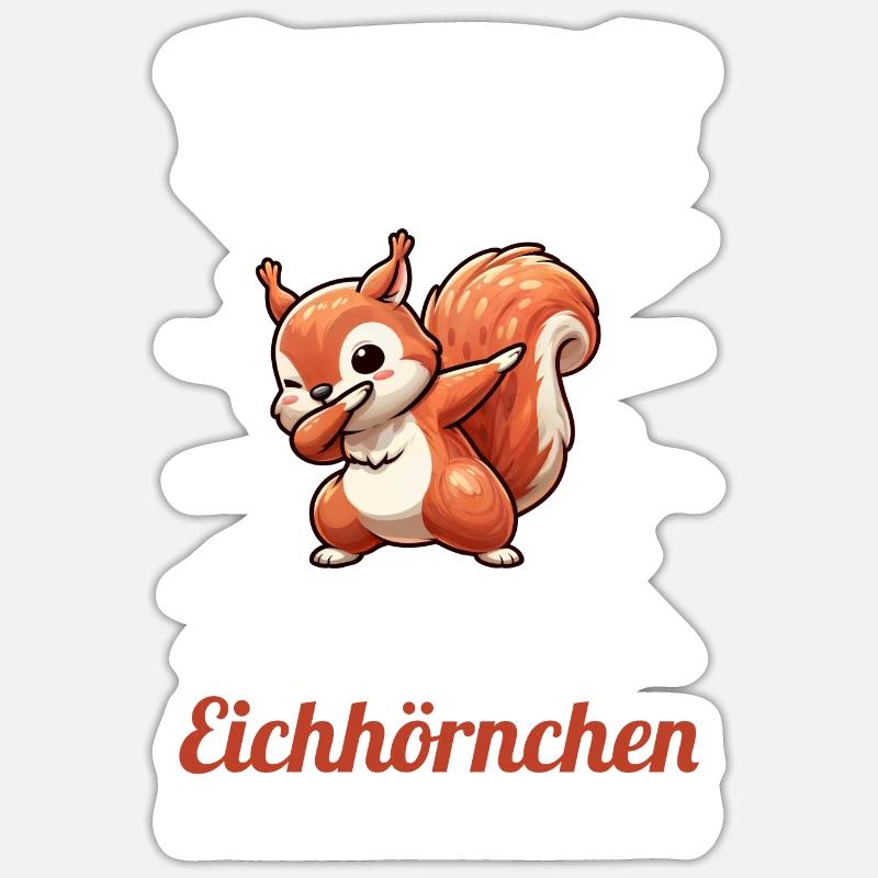Eichhörnchen Tier Eichhörnchen-Liebhaber Geschenk - Sticker Größe S (10 x 10 cm) - Mattweiß
