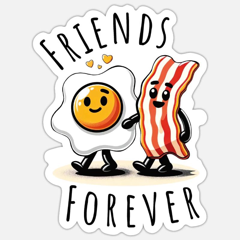 Friends Forever Ham Egg Comic Love Sticker size S (10 x 10 cm)