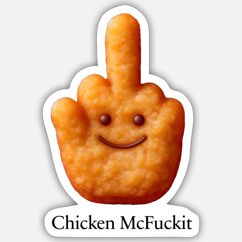 Chicken McFuckit - Sticker size S (10 x 10 cm) - white matte
