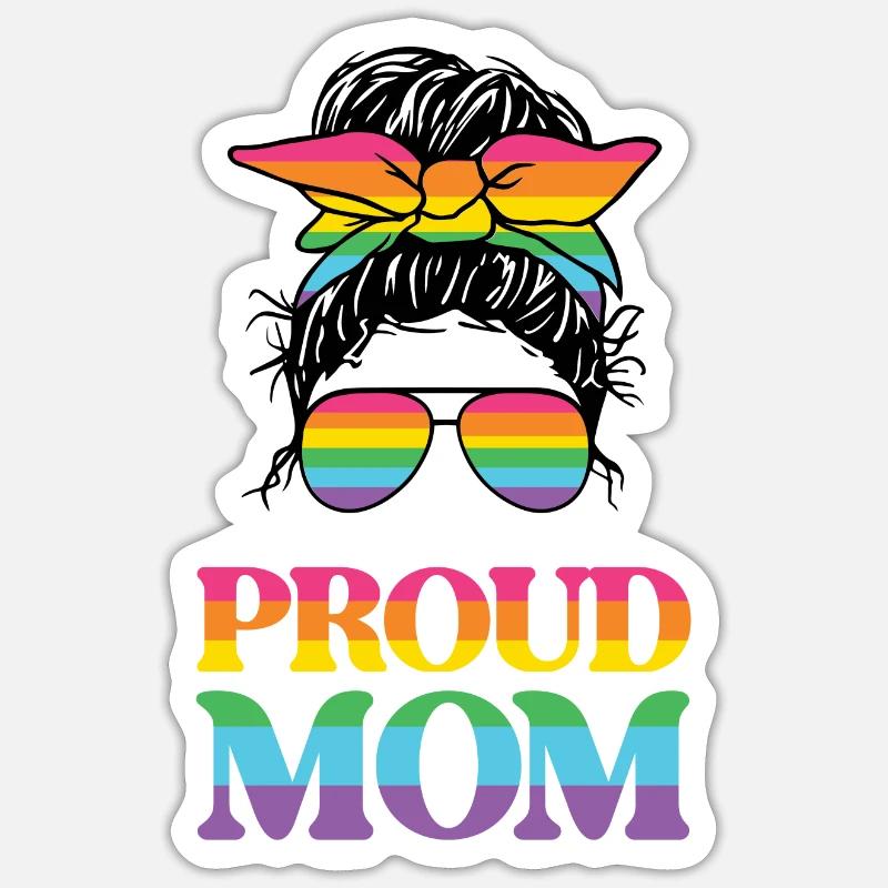 LGBT Pride Month - Stolze Mutter - Sticker Größe S (10 x 10 cm) - Mattweiß