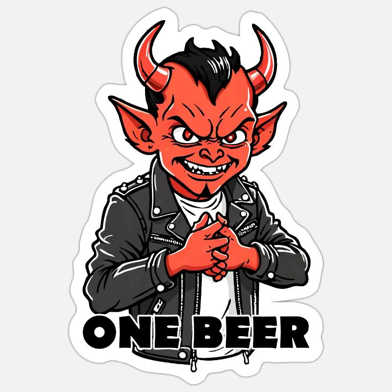 Red Devil - Sticker size S (10 x 10 cm) - white matte