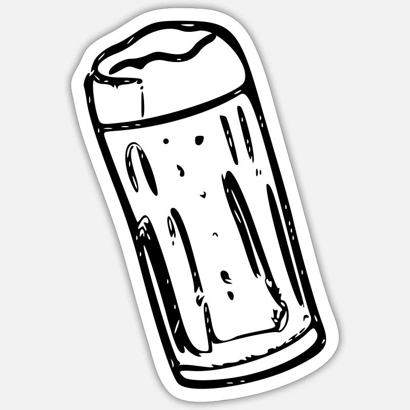 Bière design 2 - Sticker taille S (10 x 10 cm) - blanc mat