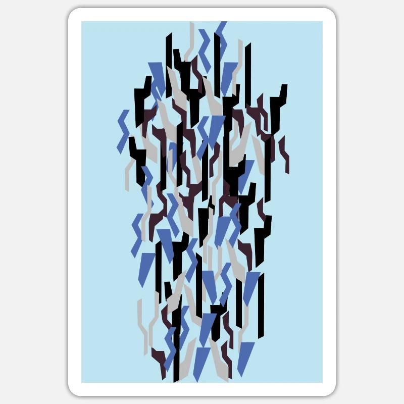 Camouflage Kunst Hellblau Gaming - Sticker Größe S (10 x 10 cm) - Mattweiß