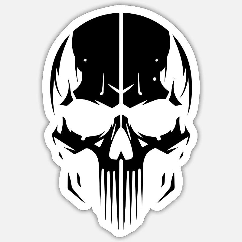 Skull, skull - Sticker size S (10 x 10 cm) - white matte
