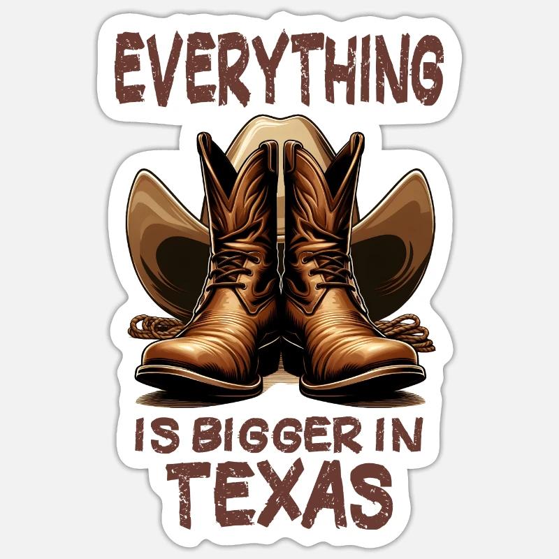 Everything is Bigger in Texas - Sticker Größe S (10 x 10 cm) - Mattweiß