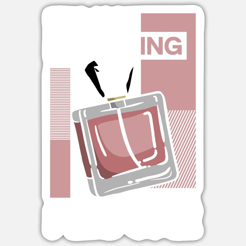 Flacon de parfum Odeur - Sticker taille S (10 x 10 cm) - blanc mat