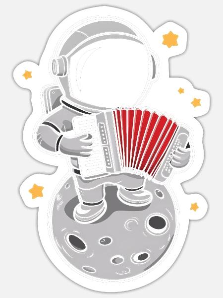 Akkordeon Akkordeonspieler Geschenk - Sticker Größe S (10 x 10 cm) - Mattweiß