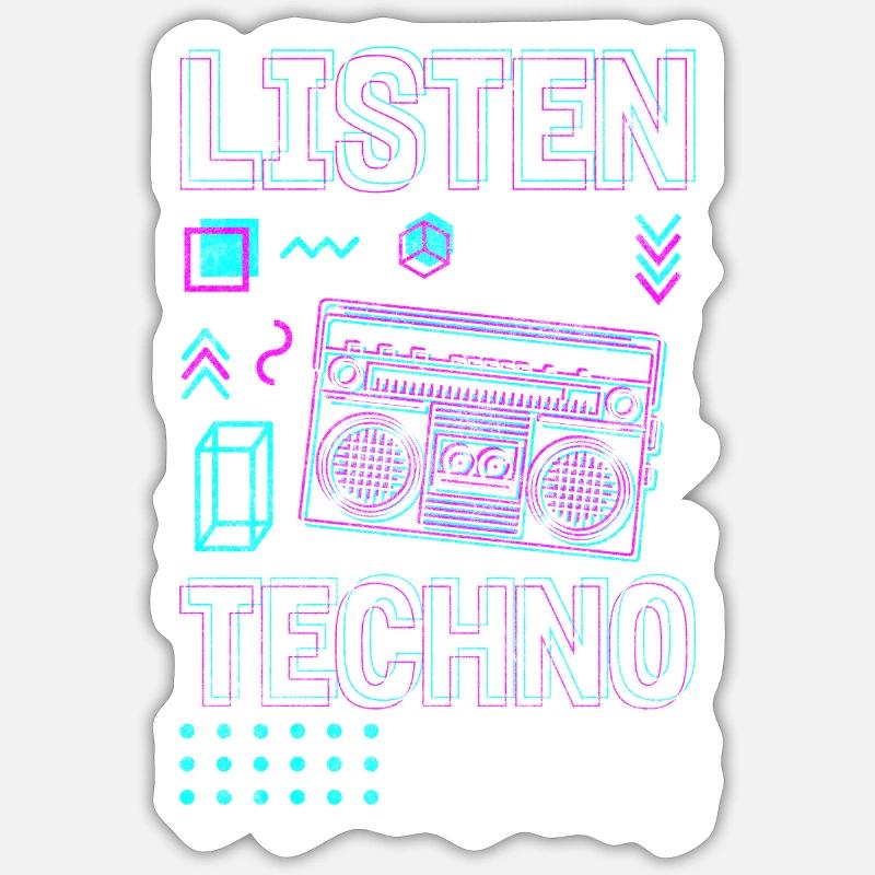 Techno Elektro Musik Dubstep Edm - Sticker Größe S (10 x 10 cm) - Mattweiß
