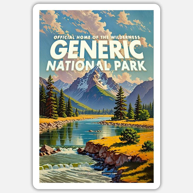 Generic National Park Postcard - Sticker size S (10 x 10 cm) - white matte