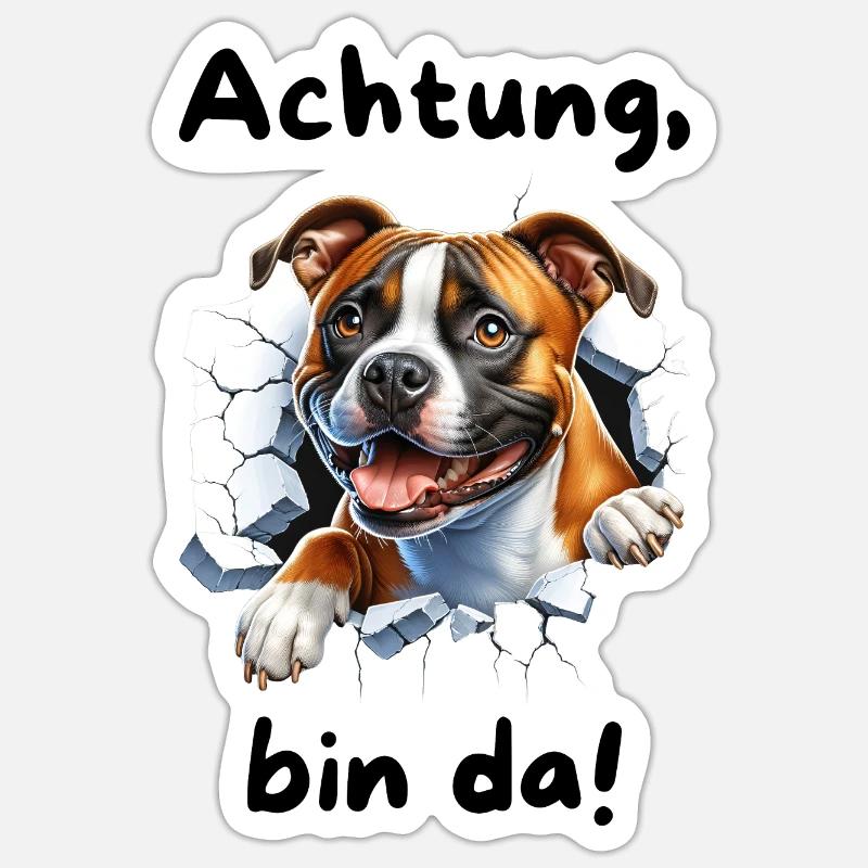 Staff Bin da - Sticker Größe S (10 x 10 cm) - Mattweiß