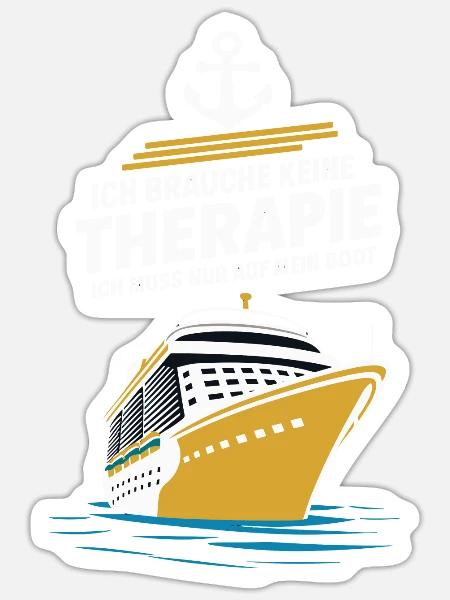 Ich Muss Nur Auf Mein Boot für einen - Sticker Größe S (10 x 10 cm) - Mattweiß