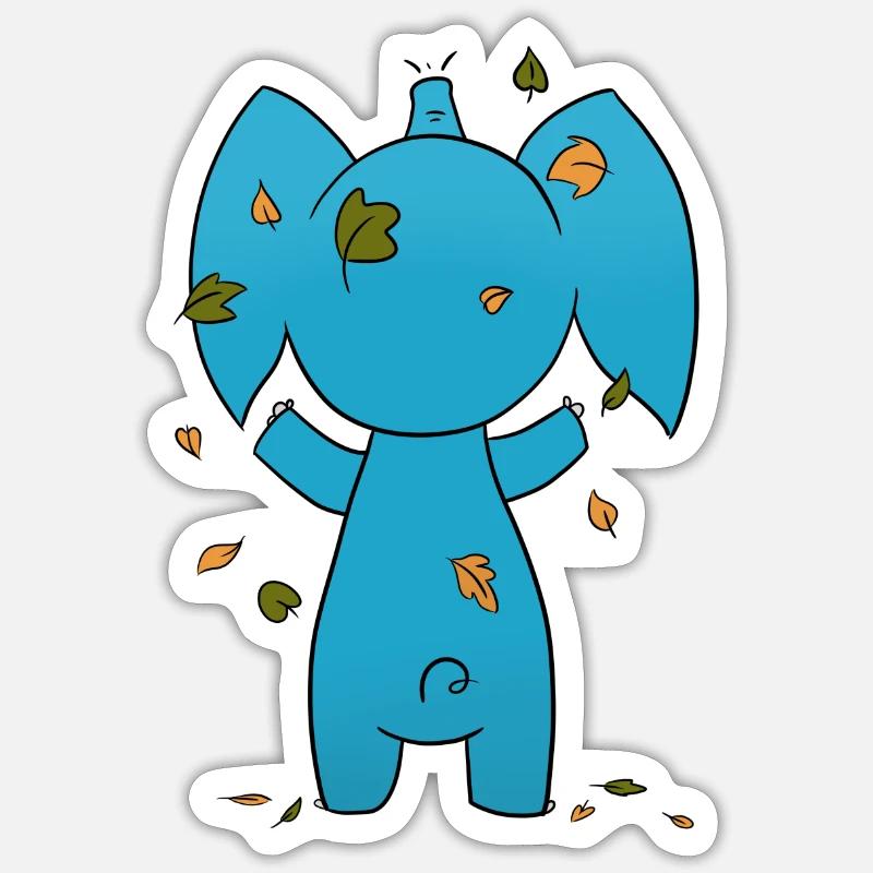 Feuilles d’éléphant - Sticker taille S (10 x 10 cm) - blanc mat