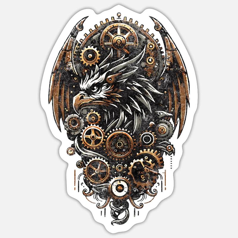 AIGLE STEAMPUNK Sticker taille S (10 x 10 cm)