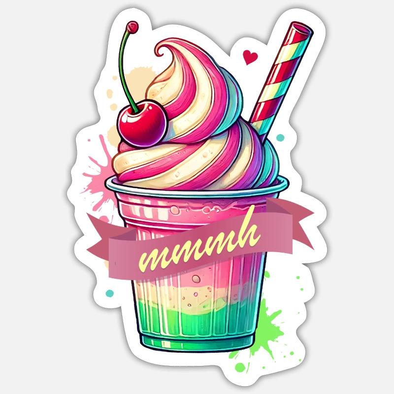 Seductive temptation: colorful milkshake Sticker size S (10 x 10 cm)