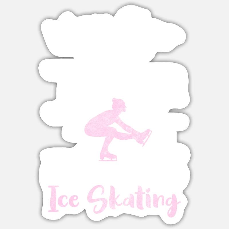 Eisläufer Eis Wintersport Eistanz - Sticker Größe S (10 x 10 cm) - Mattweiß