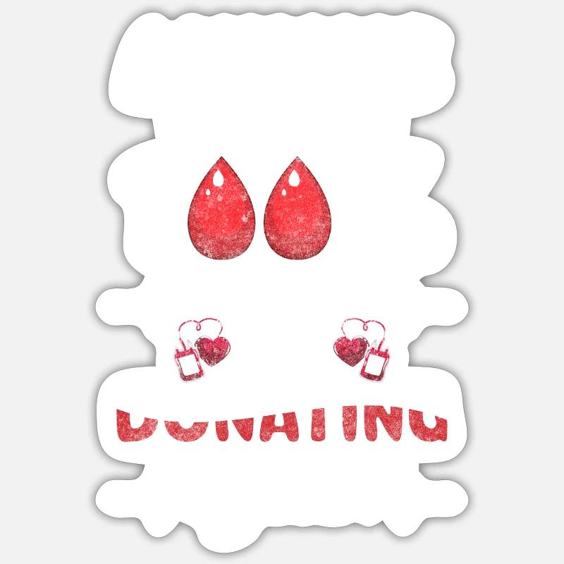 Blutspende Helfen Retter Danke - Sticker Größe S (10 x 10 cm) - Mattweiß