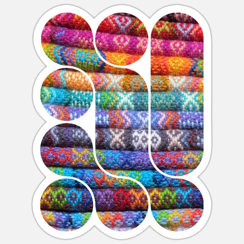 Bright Knitted Patchwork Sticker size S (10 x 10 cm)