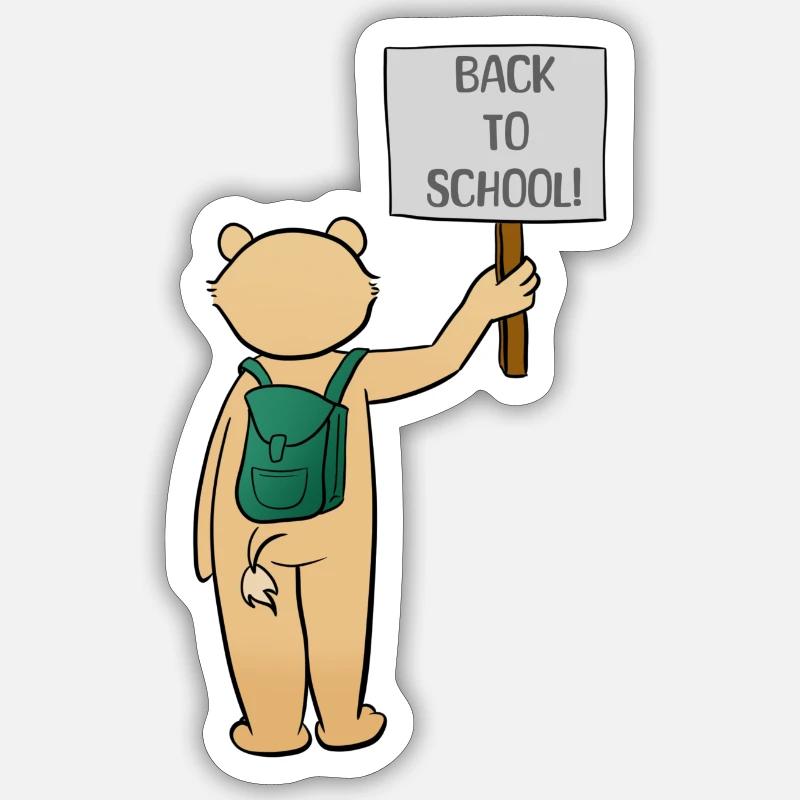 Retour à l’école - Sticker taille S (10 x 10 cm) - blanc mat
