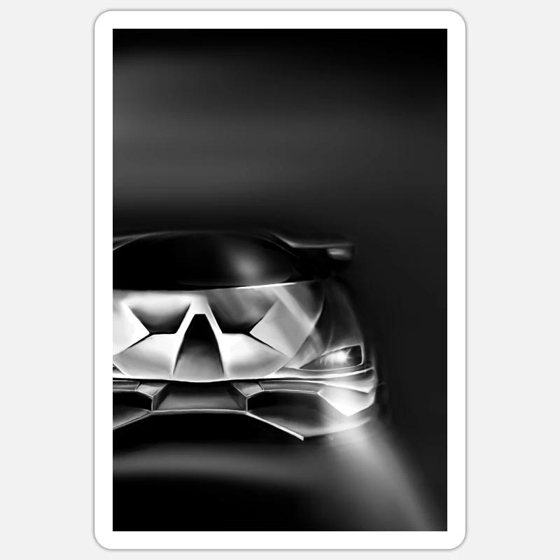 Auto schwarz - Sticker Größe S (10 x 10 cm) - Mattweiß