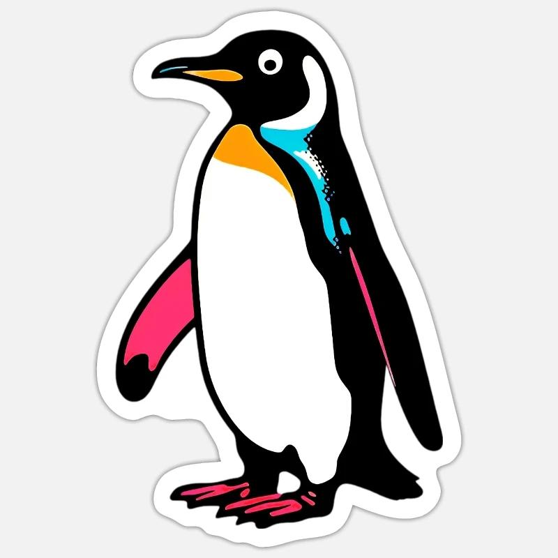 Pinguin - Sticker Größe S (10 x 10 cm) - Mattweiß