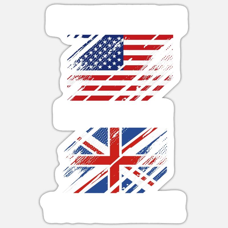 Angleterre Anglais - Sticker taille S (10 x 10 cm) - blanc mat