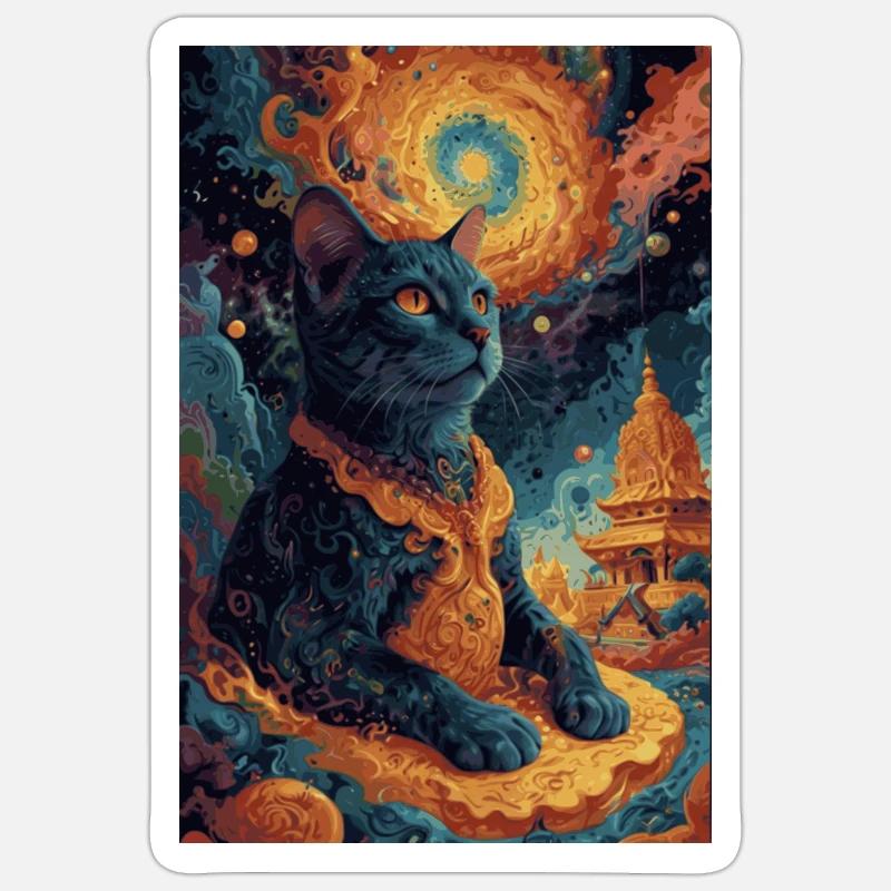black Buddha1 - Sticker size S (10 x 10 cm) - white matte