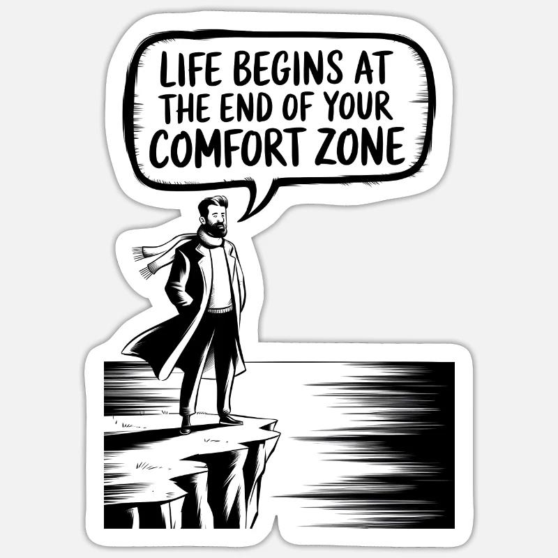 Das Leben beginnt Sticker Größe S (10 x 10 cm)