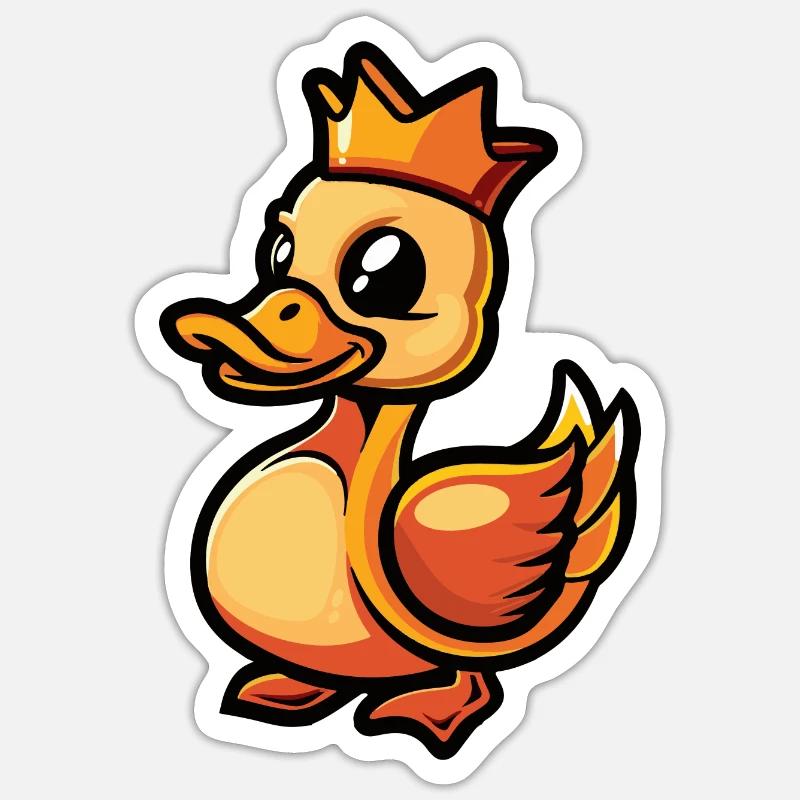 Duck Comic Crown - Sticker size S (10 x 10 cm) - white matte