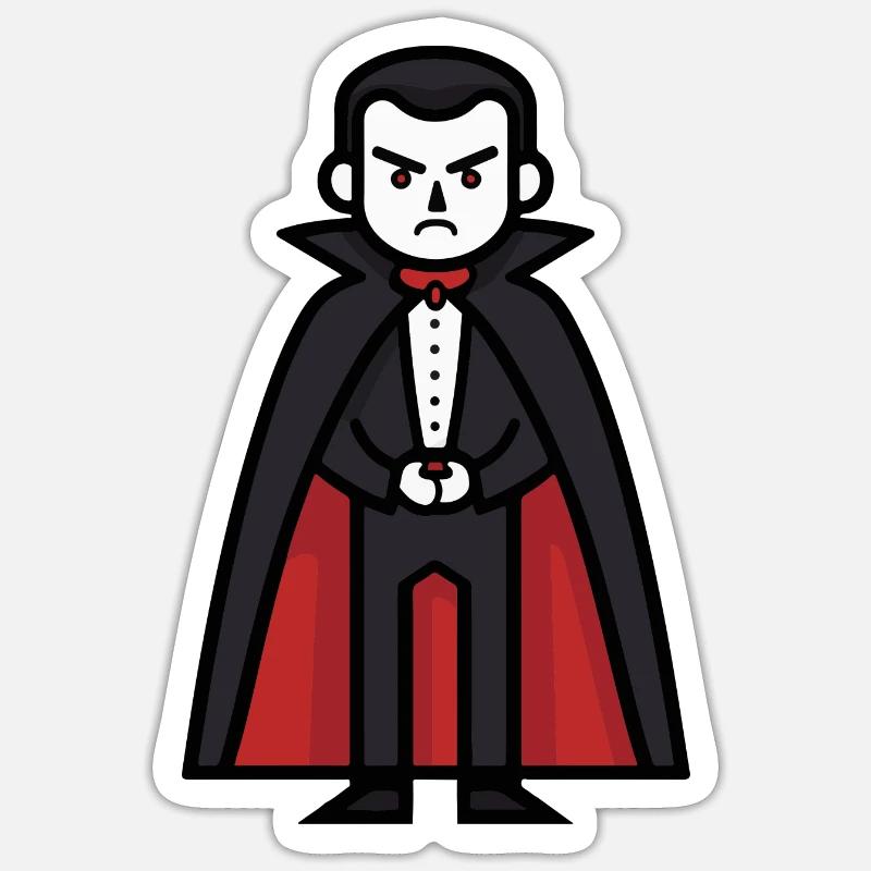 Vampir Halloween Comic - Sticker Größe S (10 x 10 cm) - Mattweiß