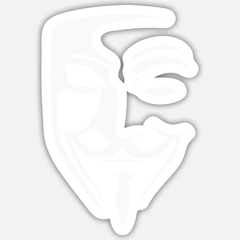 anonymous maske - Sticker Größe S (10 x 10 cm) - Mattweiß