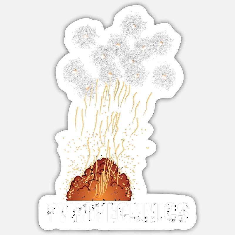 Pyrotechnie - Sticker taille S (10 x 10 cm) - blanc mat