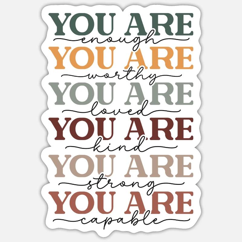 Positive Mind, Vibes & Life Design - Sticker Größe S (10 x 10 cm) - Mattweiß