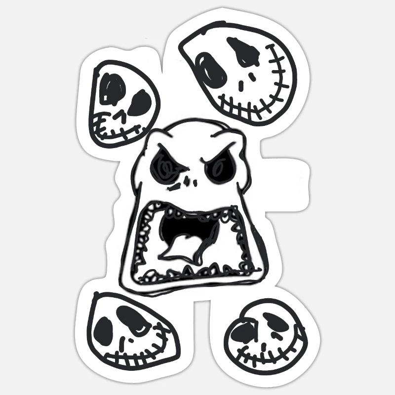 Monster, halloween, skellington,illustration - Sticker size S (10 x 10 cm) - white matte