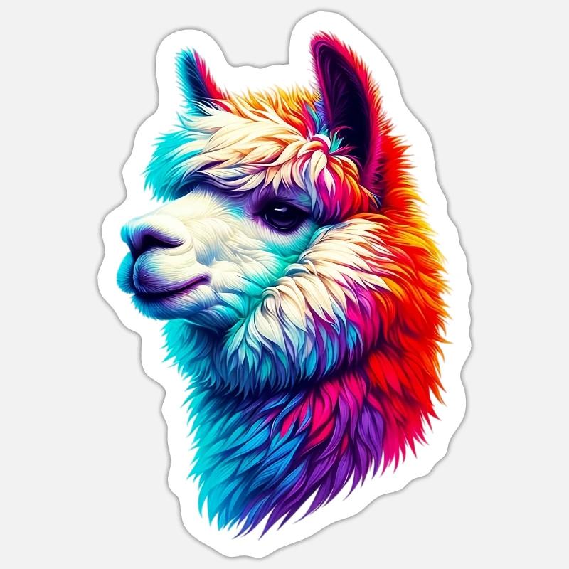 Alpaca - Sticker size S (10 x 10 cm) - white matte