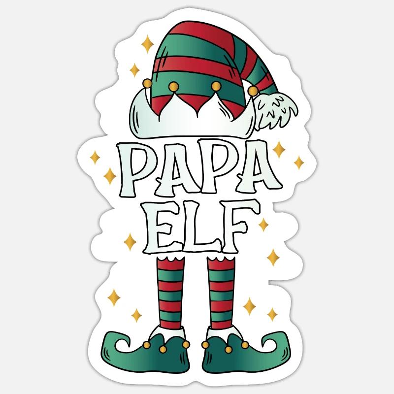 Papa Elf - Sticker size S (10 x 10 cm) - white matte
