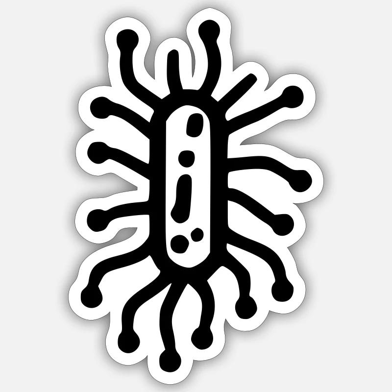 Bakterien - Sticker Größe S (10 x 10 cm) - Mattweiß