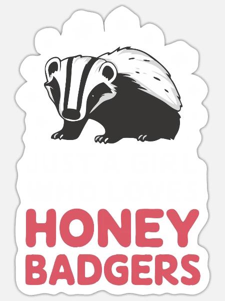 Dachs Honigdachs Tier - Sticker Größe S (10 x 10 cm) - Mattweiß