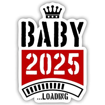 Baby 2025 Loading - Sticker size S (10 x 10 cm) - white matte - Front