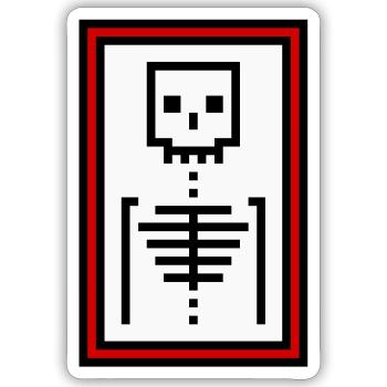Bones - Sticker size S (10 x 10 cm) - white matte - Front