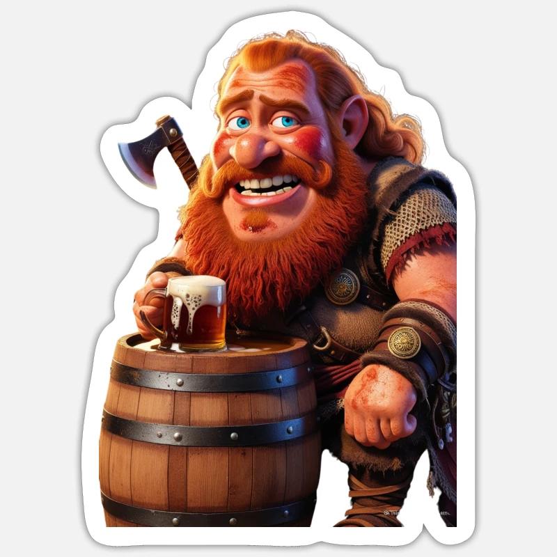 Der mächtige Trinker von Valhalla! - Sticker Größe S (10 x 10 cm) - Mattweiß