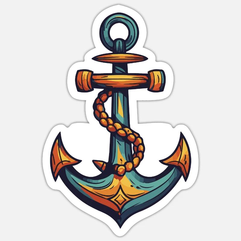 Anker Hafen - Sticker Größe S (10 x 10 cm) - Mattweiß