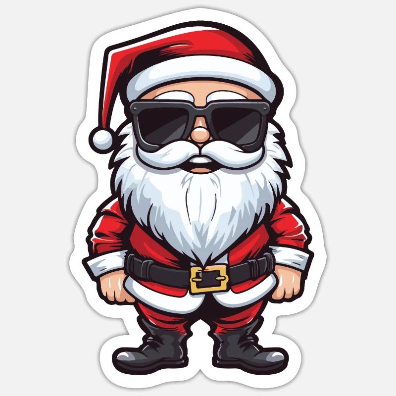 Weihnachtsmann Comic Santa - Sticker Größe S (10 x 10 cm) - Mattweiß