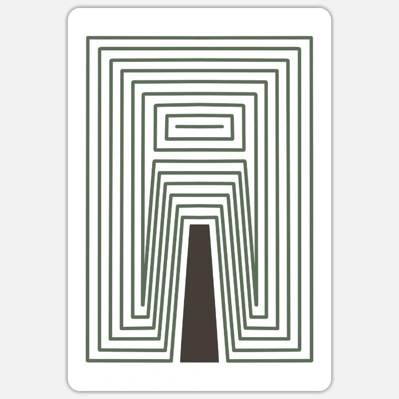 Conception d’arbre abstrait - Blanc - Sticker taille S (10 x 10 cm) - blanc mat