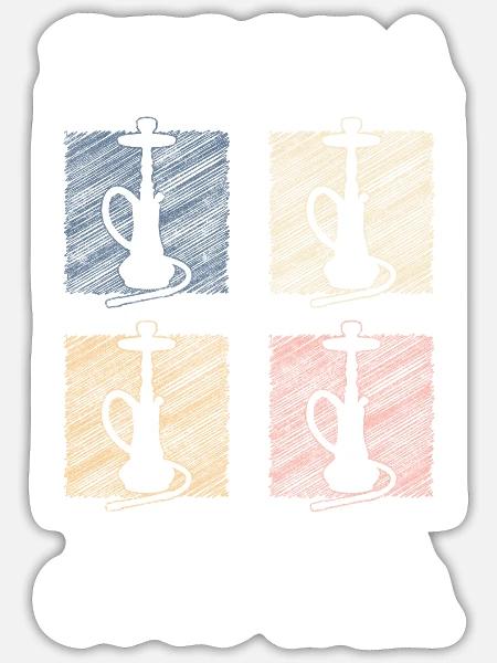 Hookah Dampfer Geschmack Blubbern - Sticker Größe S (10 x 10 cm) - Mattweiß