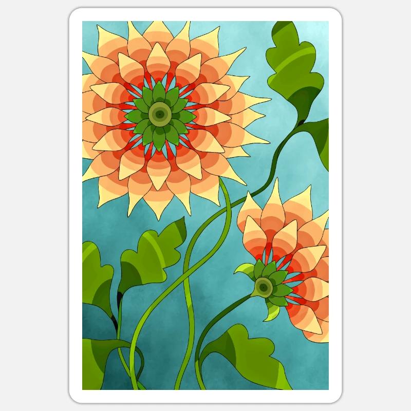 Fleur - Sticker taille S (10 x 10 cm) - blanc mat